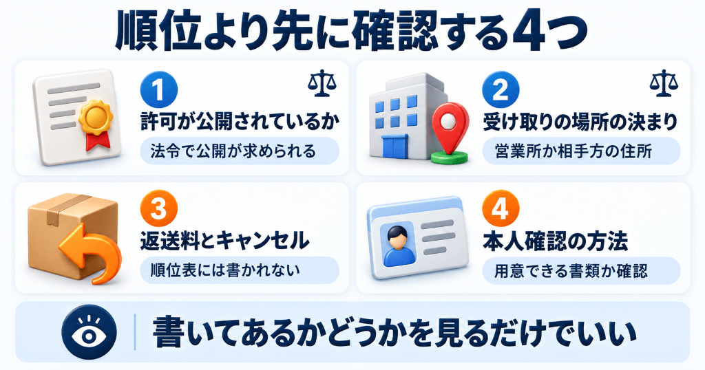 買取ランキングの順位より先に確認する4つのこと