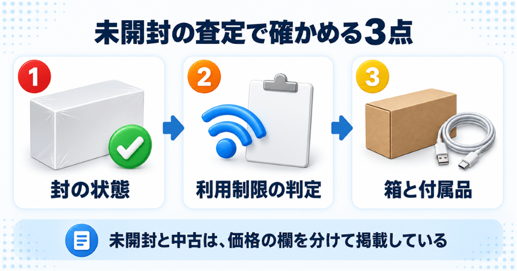 リンクサス買取で未開封のiPhoneの査定を申し込むイメージ