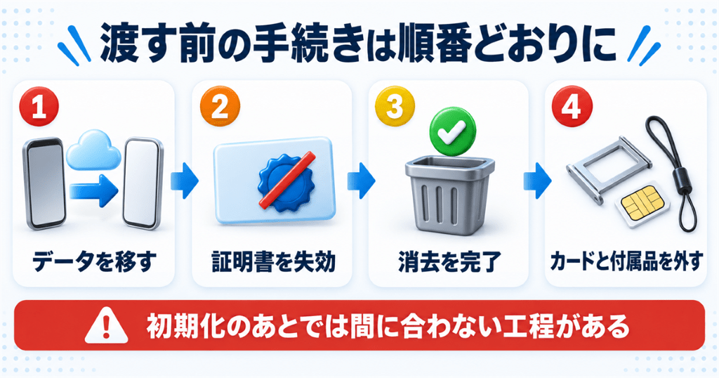 UQモバイルの下取りで端末を渡す前にやる手続きの順番