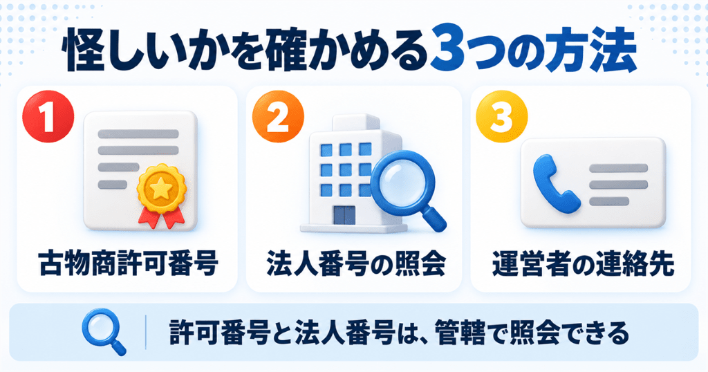 買取店が怪しいかどうかを公開情報で確かめる3つの方法