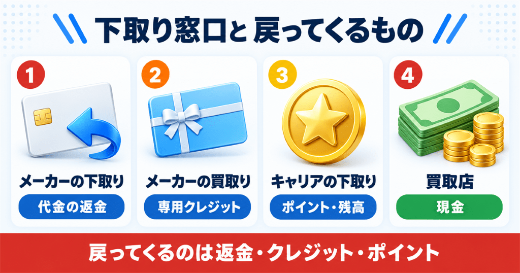 Galaxyの下取り窓口ごとに還元の形と条件を整理した早見表