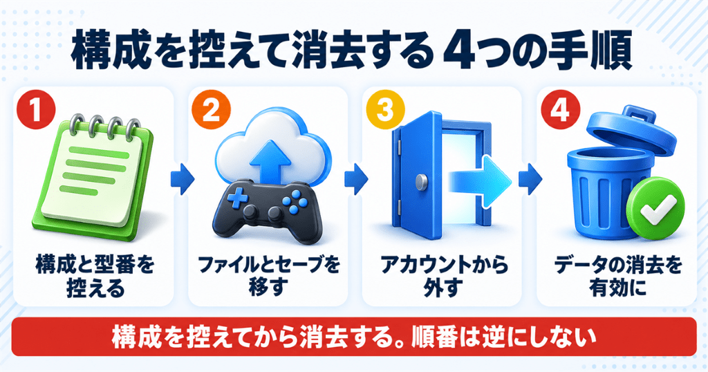 ゲーミングPCの構成を確かめてデータを消去するまでの手順