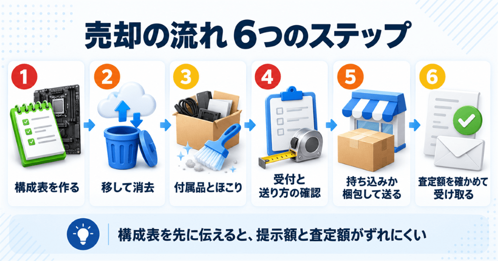 ゲーミングPCを申込みから入金まで売却する流れ