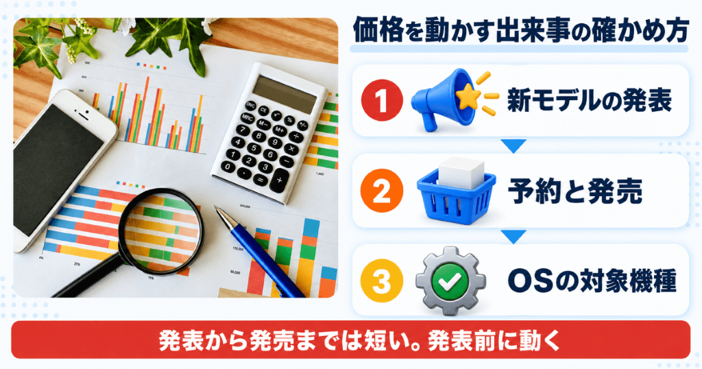 iPhoneの買取価格を動かす新モデルの発表とiOSの対象機種の確かめ方