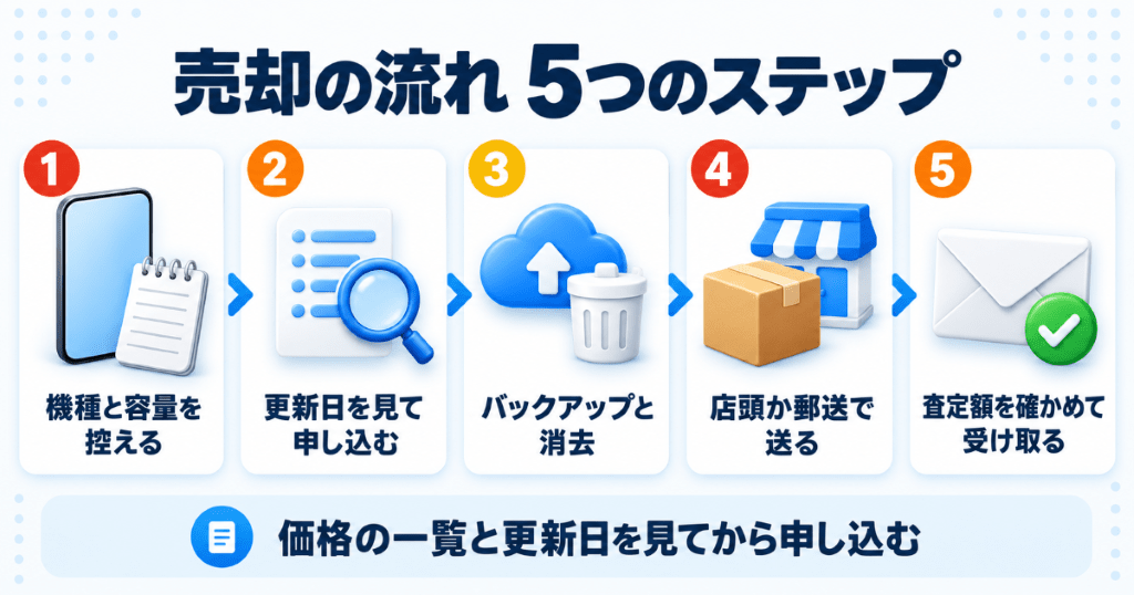 iPhoneを申込みから入金まで売却する流れ