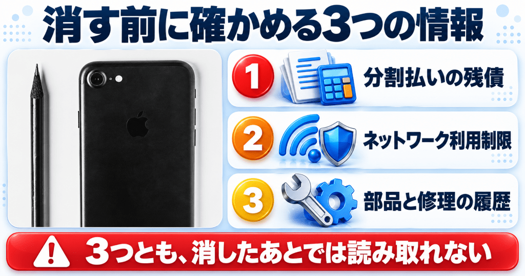 iPhoneを消す前に確かめておく残債・利用制限・修理履歴の3つ